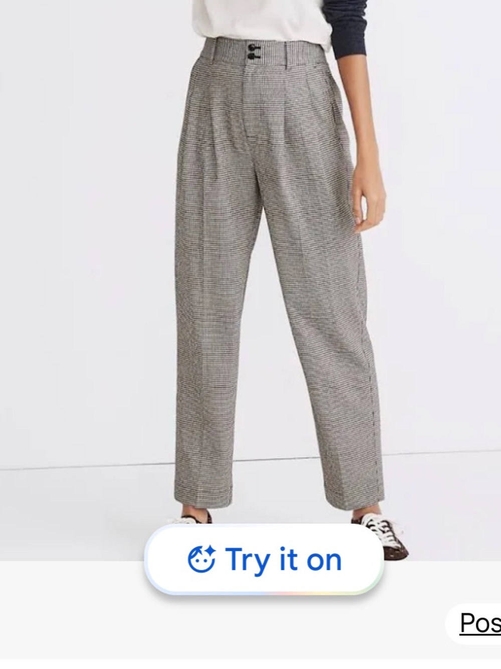 VGUC Madewell Pleated Taper Mini Houndstooth pants . Size 2